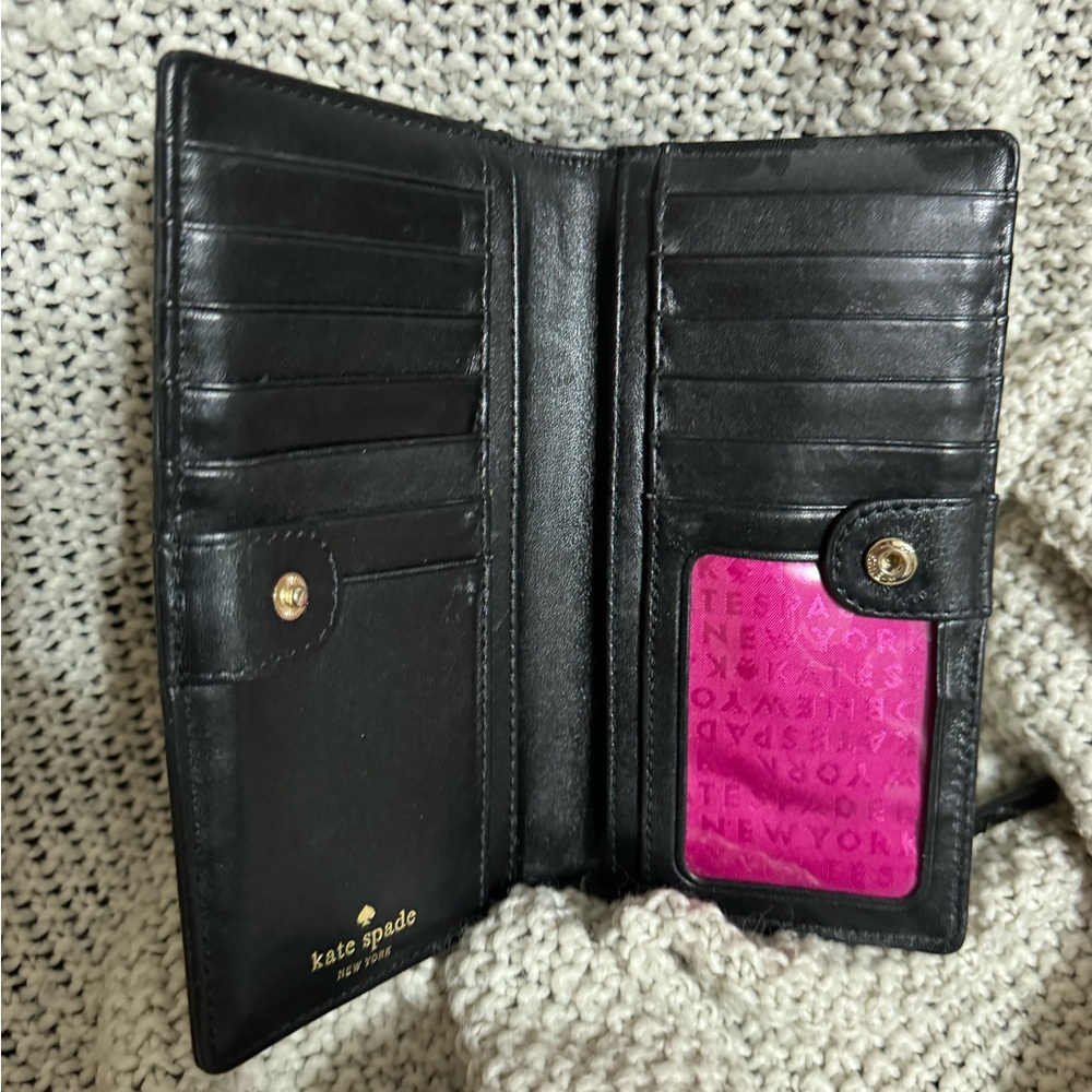 Kate Spade Wellessley Black Stripe Patent Wallet - Picture 6 of 10
